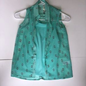 Button down sleeves shirt (see through)